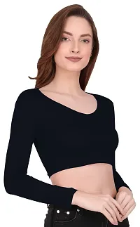 THE BLAZZE 1109 Women's V Neck Crop Top-thumb4