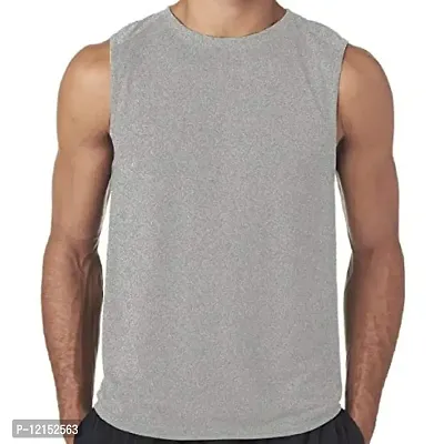 THE BLAZZE Mens Moisture Wicking Muscle Tank Top Shirt (Small, Gray)-thumb0