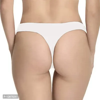 THE BLAZZE Women's Thong Low Rise Sexy Solid G-String Thong Bikini T-String Sexy Lingerie Panties Briefs (Medium(34?/85cm - Chest), Green+White)-thumb5