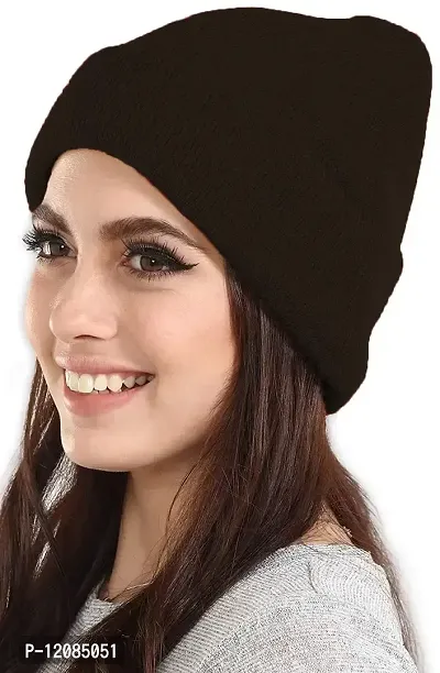 THE BLAZZE 2015 Winter Beanie Cap for Men and Women's (Free Size, Brown)-thumb2