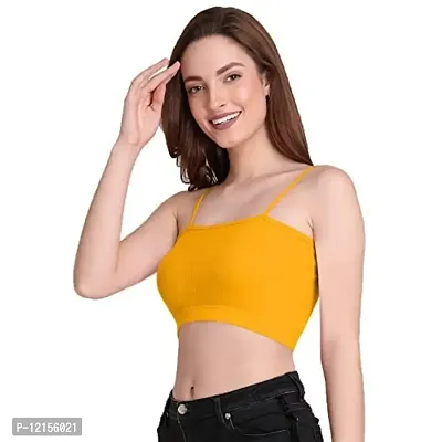 THE BLAZZE 1290 Sexy Women's Tank Tops Bustier Bra Vest Crop Top Bralette Blouse Top for Womens (M, Yellow)