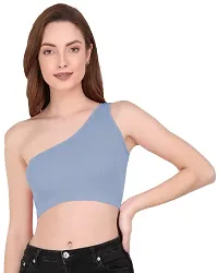 THE BLAZZE 1003 Women's Sleeveless Crop Tops Sexy Strappy Tees (XL, Royal Blue)-thumb4