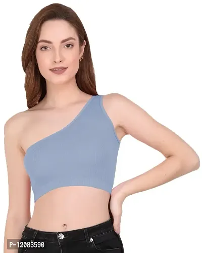 THE BLAZZE 1003 Women's Sleeveless Crop Tops Sexy Strappy Tees (XL, Royal Blue)-thumb5