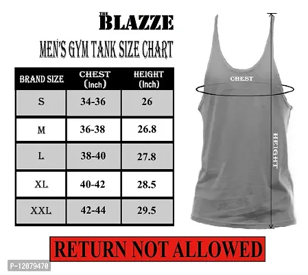 THE BLAZZE Men's Sleeveless T-Shirt Gym Tank Gym Tank Stringer Tank Tops Gym Vest Muscle Tee Gym Vest Vests Men Vest for Men T-Shirt for Men's (Small(34""-36""), E - Sman White)-thumb3