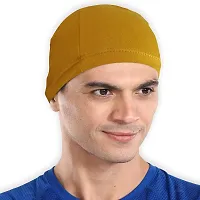 THE BLAZZE Cotton Helmet Cap (Mustard Yellow+Mustard Yellow)-thumb1