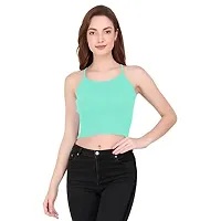 THE BLAZZE 1002 Women's Sleeveless Crop Tops Sexy Strappy Tees (Small(30-32), R - Mint)-thumb1