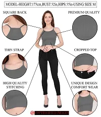 THE BLAZZE 1002 Women's Sleeveless Crop Tops Sexy Strappy Tees (X-Large(36?-38""), J - Grey)-thumb5