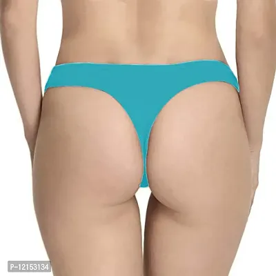 THE BLAZZE Women's Thong Low Rise Sexy Solid G-String Thong Bikini T-String Sexy Lingerie Panties Briefs (Large(36?/90cm - Chest), Red+Turquoises Blue)-thumb5