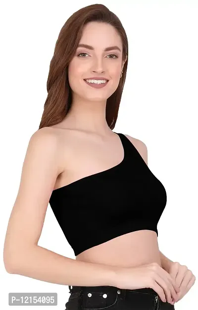 THE BLAZZE Women's Sleeveless Crop Tops Sexy Strappy Tees (XL, Black)