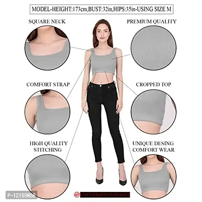 THE BLAZZE 1382 Women's Basic Sexy Solid Backless Halter Neck Slim Fit  Sleeveless Crop Top for Women