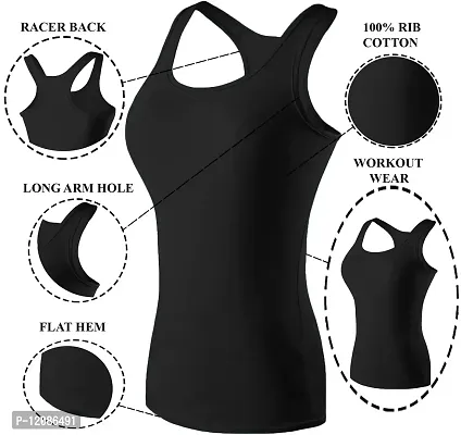 THE BLAZZE Women's Rib Racerback Tank Tops (XL, Light Orange)-thumb3