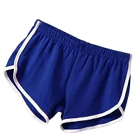 THE BLAZZE Women Sports Shorts Gym Workout Yoga Short Pack of 2 (S, Green+Royal Blue)-thumb2