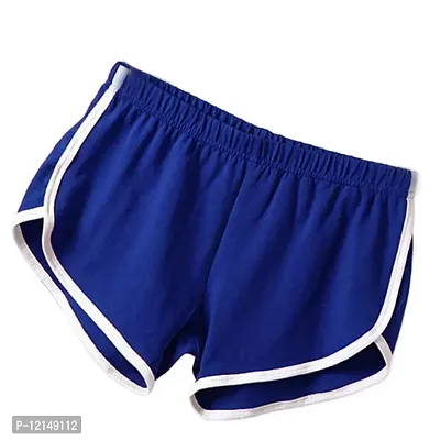 THE BLAZZE Women Sports Shorts Gym Workout Yoga Short Pack of 2 (S, Green+Royal Blue)-thumb3