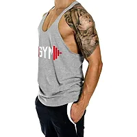 THE BLAZZE Men's Gym Cotton Bodybuilding Tank Tops Muscle Stringer (Small(36?/90cm - Chest), Grey)-thumb1