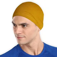 THE BLAZZE Cotton Helmet Cap (Mustard Yellow+Mustard Yellow)-thumb2