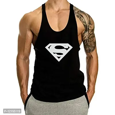 THE BLAZZE 0016 Men's Sleeveless T-Shirt Gym Tank Gym Tank Stringer Tank Tops Gym Vest Muscle Tee Gym Vest Vests Men Vest for Men T-Shirt for Men's (Large(38?-40""), A - Black)