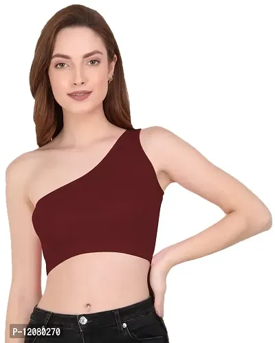 THE BLAZZE Women's Sleeveless Crop Tops Sexy Strappy Tees (Medium, Maroon)-thumb4