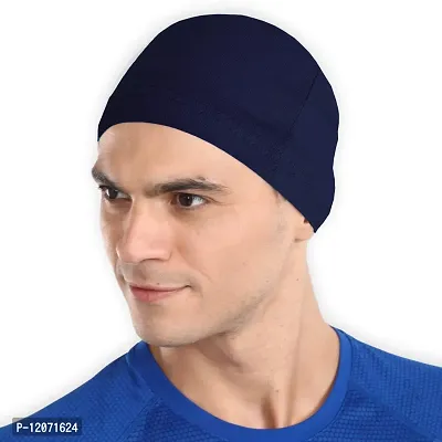 THE BLAZZE Cotton Helmet Cap (Navy+Turquise Blue)-thumb4