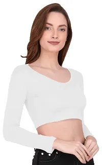 THE BLAZZE 1109 Women's V Neck Crop Top-thumb2