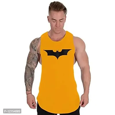 THE BLAZZE 0029 Men's Sleeveless T-Shirt Gym Tank Gym Stringer Tank Tops Muscle Gym Bodybuilding Vest Fitness Workout Train Stringers (X-Large(40?-42), C - Yellow)-thumb0