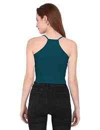 THE BLAZZE 1002 Women's Sleeveless Crop Tops Sexy Strappy Tees (Small(30""-32""), I - Royal Blue)-thumb2