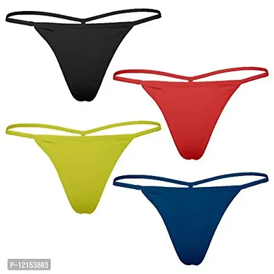 THE BLAZZE 1001 Women's Lingerie Panties Bikinis Hipsters Briefs G-Strings Thongs Underwear Cotton Shorts Boy Shorts for Women Women's (Small -(32""/80cm), T Back - Dark Assorted)