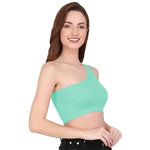 THE BLAZZE Women's Sleeveless Crop Tops Sexy Strappy Tees (XX-Large, Sky Blue)