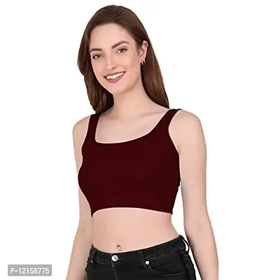 THE BLAZZE 1044 Women's Cotton Summer Basic Sexy Strappy Sleeveless Crop Top for Women (L, Colour_4)-thumb3