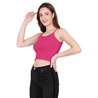 THE BLAZZE 1002 Women's Sleeveless Crop Tops Sexy Strappy Tees (Large(34?-36""), B - Pink)-thumb4