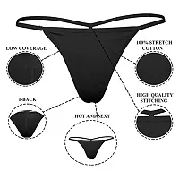 THE BLAZZE 1014 Women's Thong Low Rise Sexy Solid G-String Thong Bikini T-String Sexy Lingerie Panties Briefs (Pack of 2) (M,Color_04)-thumb2