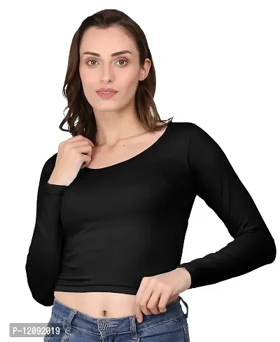 Buy Ad2cart A1059 Women's Cotton Scoop Neck Full Sleeve Crop Tops