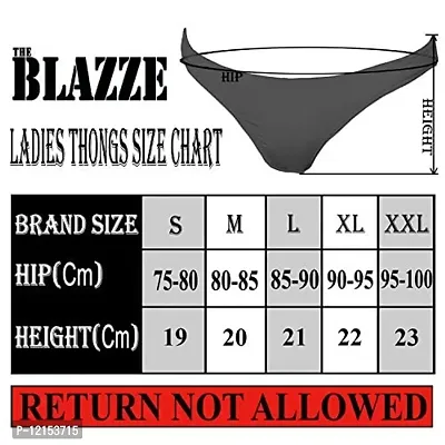 THE BLAZZE Women's Cotton Thongs (Pack of 1) (SA-01_Black_Medium)-thumb4