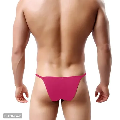 THE BLAZZE Men's Cotton Thongs (Pack of 1) (QW-22_Pink_Large)-thumb2