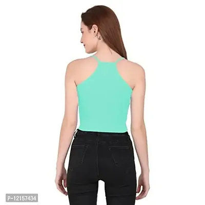 THE BLAZZE 1002 Women's Sleeveless Crop Tops Sexy Strappy Tees (Small(30-32), R - Mint)