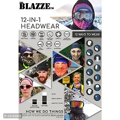 THE BLAZZE Outdoor Seamless Bandanas Tube,Womens and Mens Headband Headwear Headwrap (Navy)-thumb4