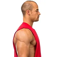 THE BLAZZE Men's Gym Tank Gym Stringer Gym Tank Stringer Bodybuilding Tank Tops Gym Vest Muscle Tee for Men (Medium(38rdquo;/95cm - Chest), Red)-thumb2