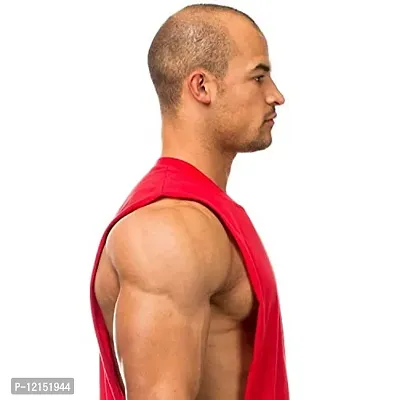 THE BLAZZE Men's Gym Tank Gym Stringer Gym Tank Stringer Bodybuilding Tank Tops Gym Vest Muscle Tee for Men (Medium(38rdquo;/95cm - Chest), Red)-thumb3