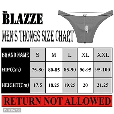 THE BLAZZE 0010 Men's G-String Thong Sexy Low Mid High Underwear Thongs for Men(XL_Combo_04)-thumb3