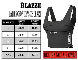 THE BLAZZE 1044 Women's Summer Basic Sexy Strappy Sleeveless Crop Tops (X-Large, Navy)-thumb5