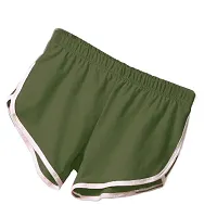 THE BLAZZE Women Sports Shorts Gym Workout Yoga Short Pack of 2 (L, Green+Purple)-thumb1