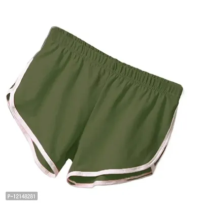 THE BLAZZE Women Sports Shorts Gym Workout Yoga Short Pack of 2 (L, Green+Purple)-thumb2