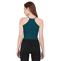 THE BLAZZE 1002 Women's Sleeveless Crop Tops Sexy Strappy Tees (Medium(32""-34""), I - Royal Blue)-thumb1