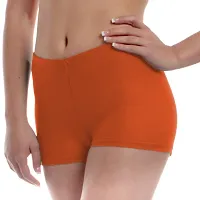 THE BLAZZE Women's Seamless Spandex Boyshort Underskirt Pant Short Leggings Pack of 4 (XL, Gray+Navy+Orange+Red)-thumb2