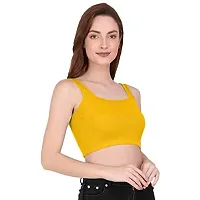 THE BLAZZE 1044 Women's Summer Basic Sexy Strappy Sleeveless Crop Top's (XX-Large, Golden Yellow)-thumb3