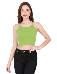 THE BLAZZE 1002 Women's Sleeveless Crop Tops Sexy Strappy Tees (Large(34?-36""), M - Army Green)-thumb2