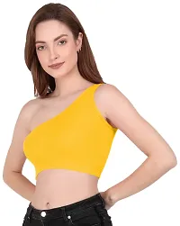 THE BLAZZE Womens Sleeveless Crop Tops Sexy Strappy Tees (X-Large, Mustard Yellow)-thumb3