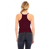 THE BLAZZE Women's Sleeveless Crop Tops Sexy Strappy Tees (M, Maroon)-thumb3