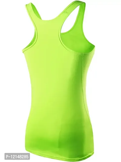 THE BLAZZE Women's Yoga Tank Top Compression Racerback Top Baselayer Quick Dry Sports Runing Vest (M, Green)-thumb2