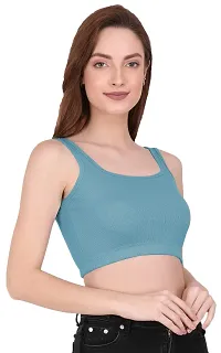 THE BLAZZE 1044 Women's Summer Basic Sexy Strappy Sleeveleess Crop Top (X-Large, Royal Blue)-thumb4