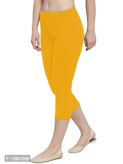 THE BLAZZE 1603 Women's Churidar Leggings Soft Cotton Lycra Fabric Slim Fit (Medium, Yellow)-thumb3
